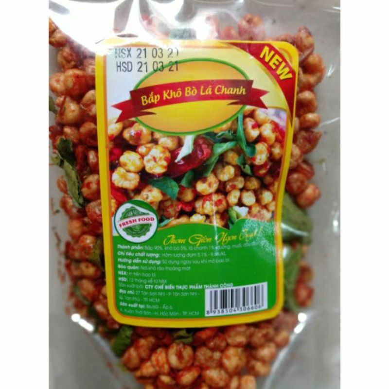 Ngô nếp sấy khô bò lá chanh 150g