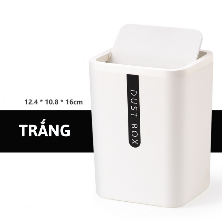 Thùng Rác Mini DUSTBOX Để Bàn Văn Phòng Nắp Lật Đa Năng Tiện Dụng Màu Siêu Xinh