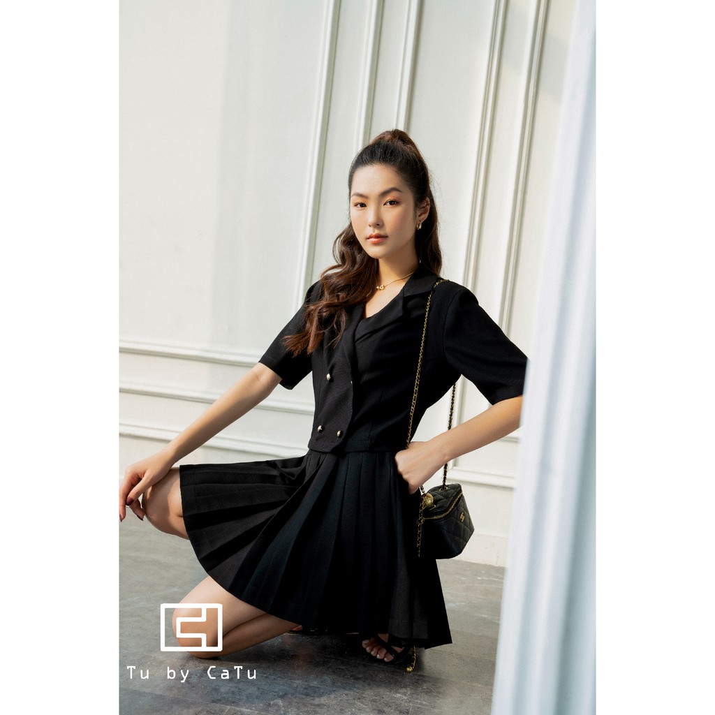 TUBYCATU | Chân váy đen xếp ly | BigBuy360 - bigbuy360.vn