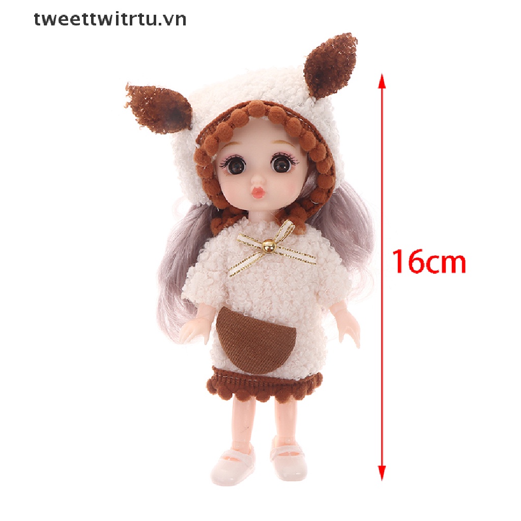 Búp Bê TRWITU 16cm Có Khớp Chuyển Động Kèm Quần Áo DIY Dành Cho Bé Gái