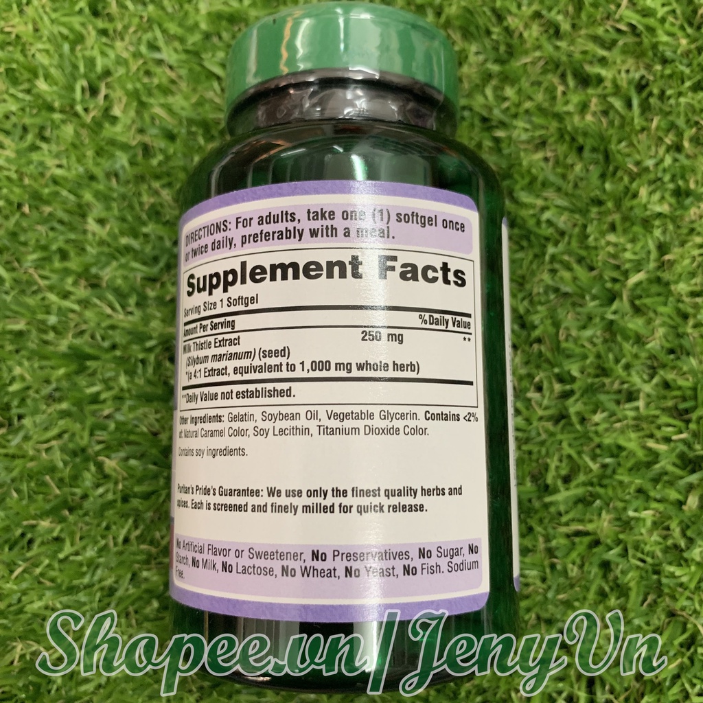 Thải độc gan, bổ gan, làm mát gan Milk Thistle Extract 1000mg Puritan's Pride