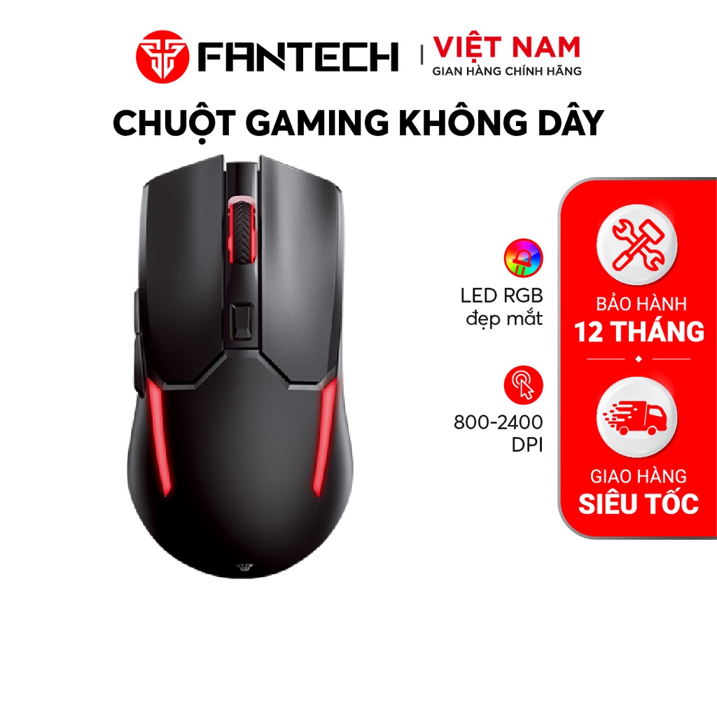 Chuột Máy Tính Gaming Không Dây FANTECH VENOM II WGC2 2400DPI LED RGB - Phân Phối Chính Hãng