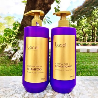 Bộ dầu gội xả Lacei tím cho tóc khô hư tổn 800mlx2- Cặp