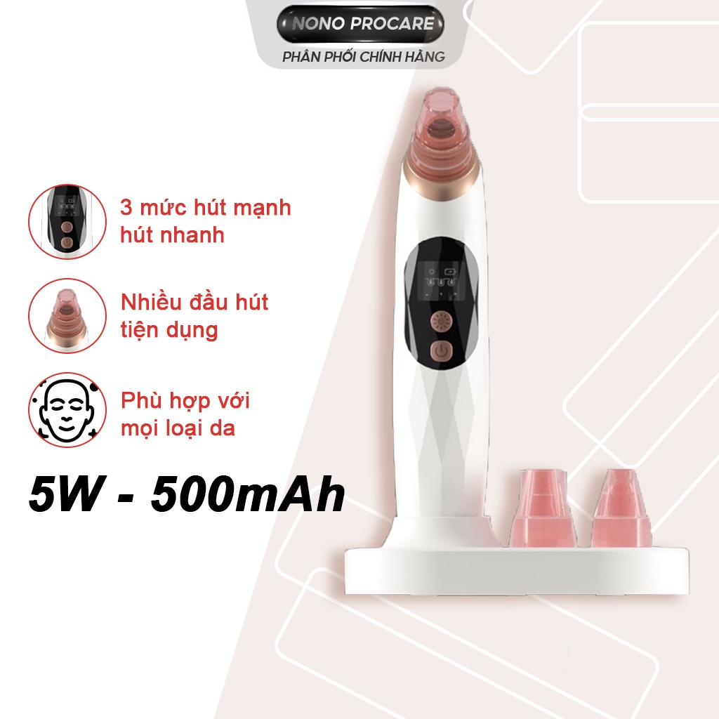 Máy hút mụn cầm tay làm nóng hút đầu đen, mụn cám làm sạch lỗ chân lông thích hợp da dầu, da khô