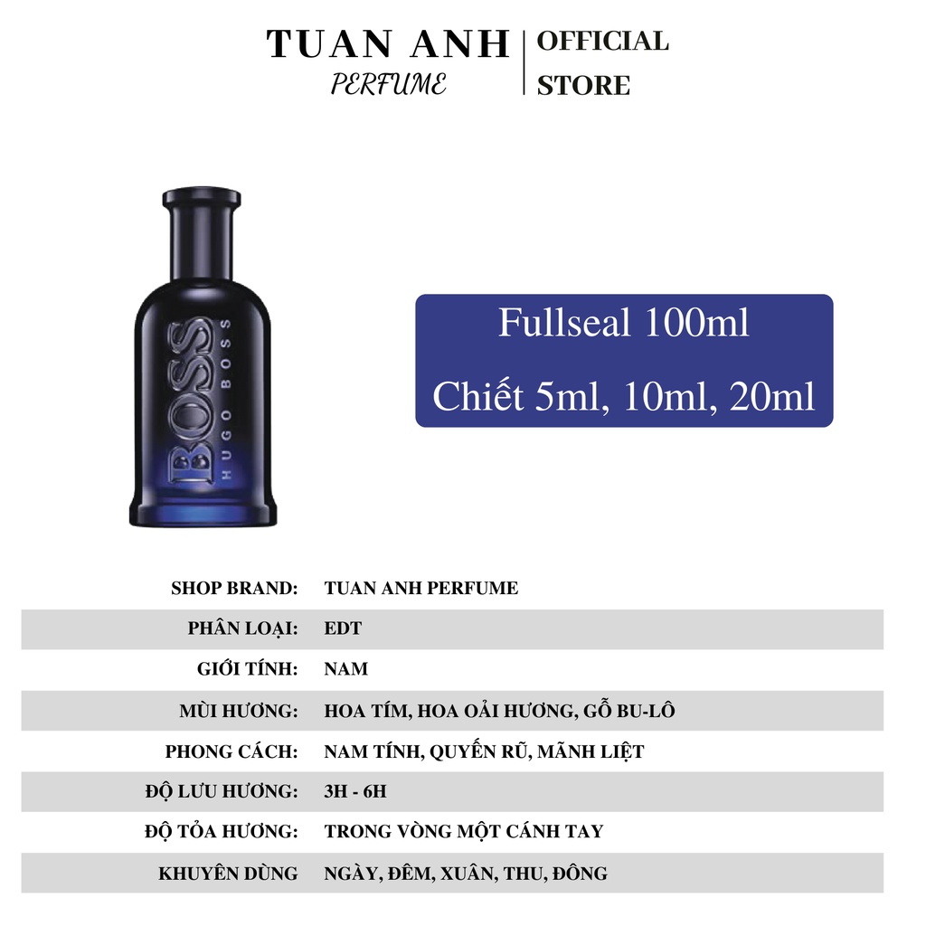 Nước hoa nam chính hãng Hugo Boss Bottled – Bottled Night cao cấp TUANANHPERFUME