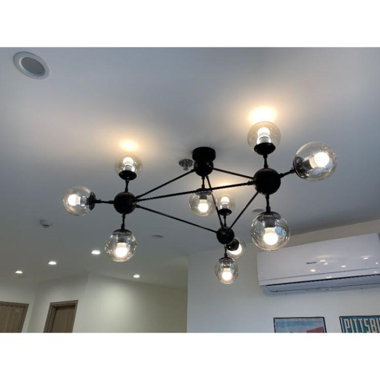 [Bảo hành 12 tháng]Đèn Chùm Phân Tử Ondric 10 bóng - Decor lighting, chùm ý 10 bóng dạng phân tử trang trí phòng khách