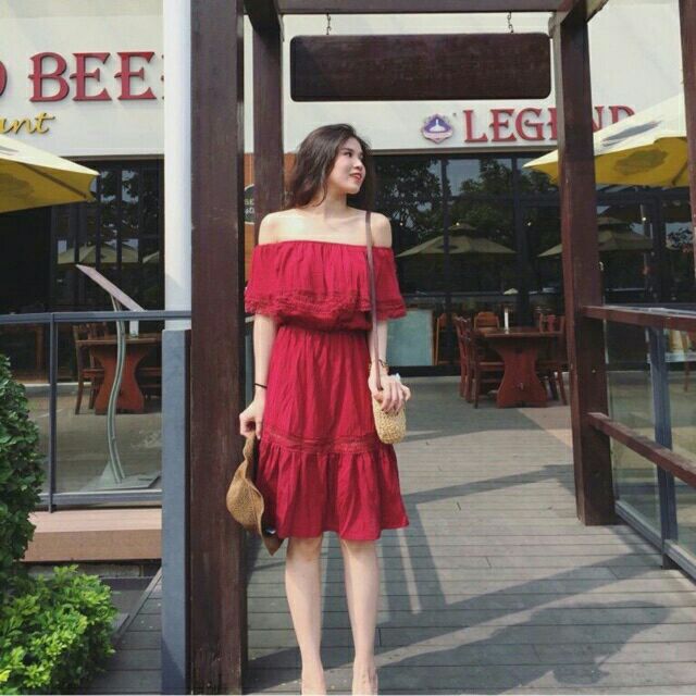 💟 Đầm bẹt vai đuôi cá