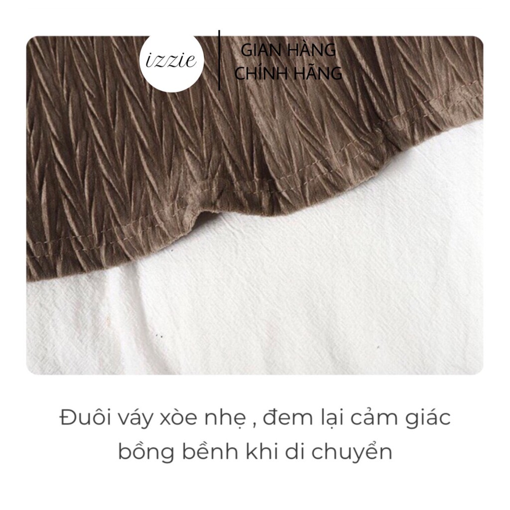 Váy đầm 2 dây Izzie cổ V nhung hàn mềm mịn V255, dáng chữ A, thoải mái, sang trọng, quyến rũ, form dưới 60kg | BigBuy360 - bigbuy360.vn
