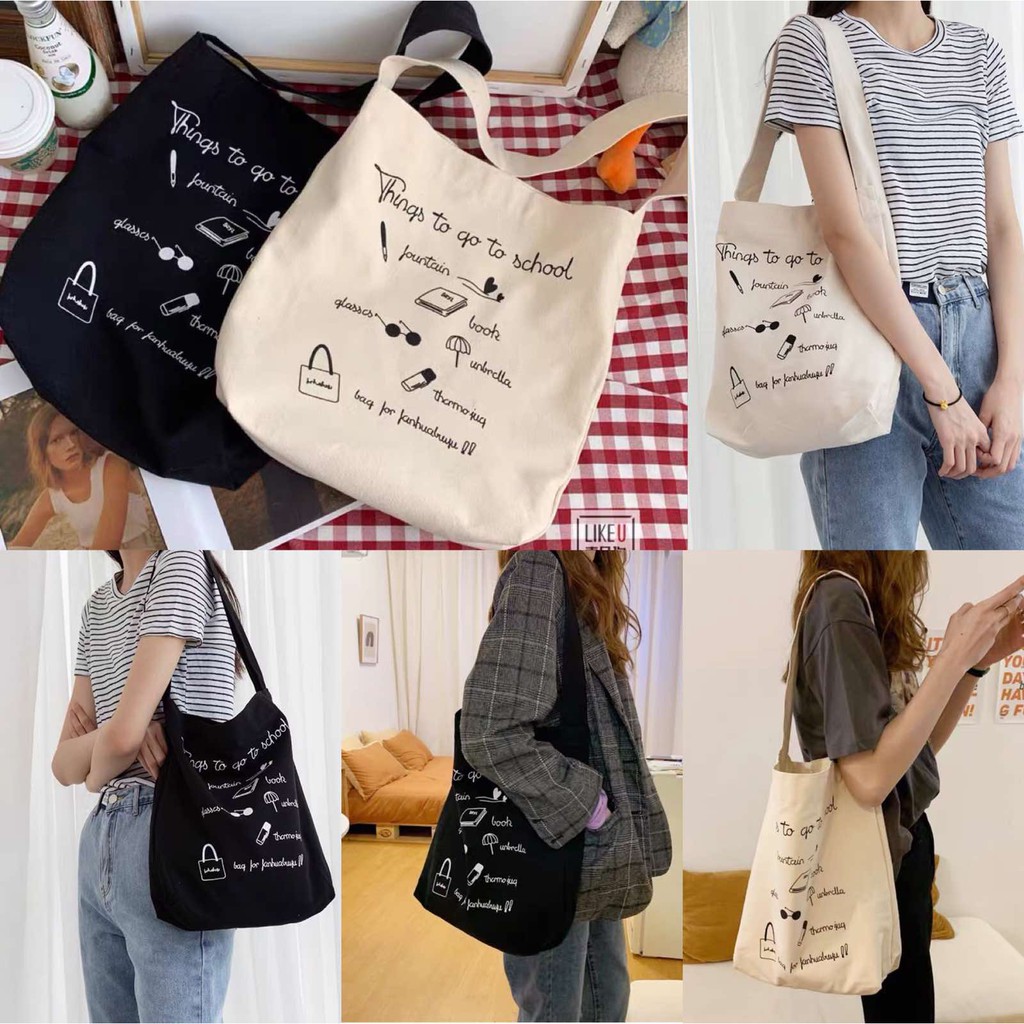 [FREESHIP] Túi TOTE Vintage Vải Canvas  Đẹp Cực Hot đựng vừa A4