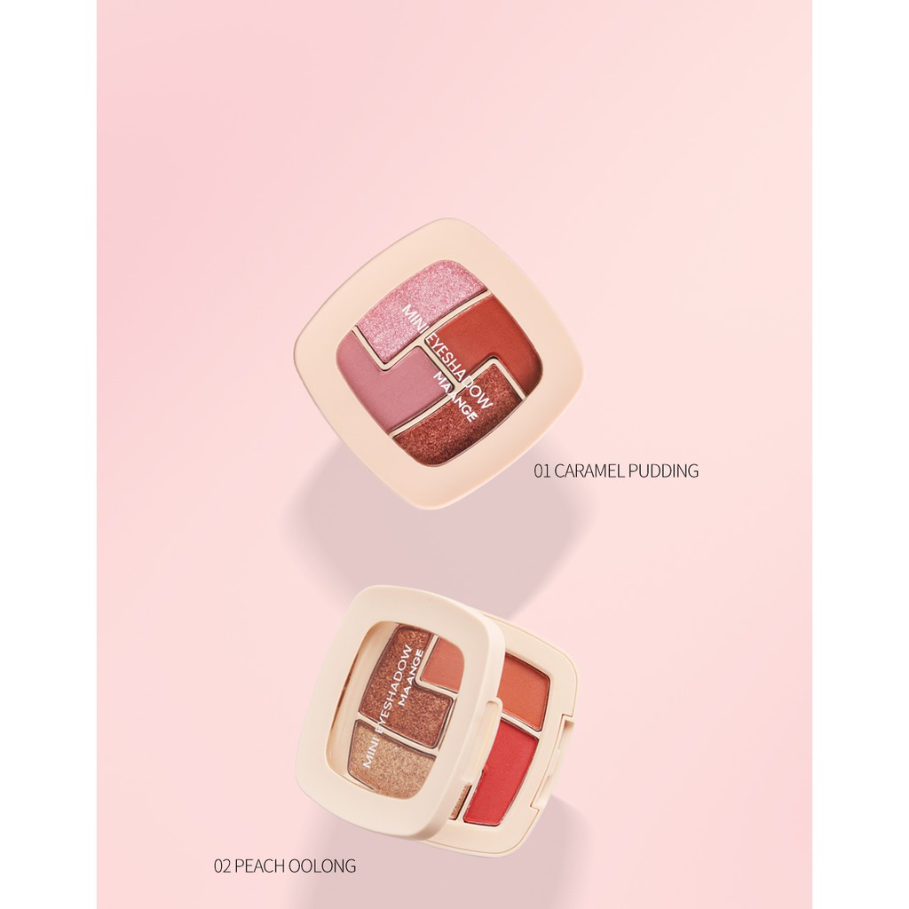 MAGEFY Mắt  Mini 4 Màu Không Thấm Nước 21g/Bảng phấn mắt /Ba màu có sẵn/Bảng Phấn Mắt 4 Màu Lì / Nhũ Kháng Nước Lâu Trôi