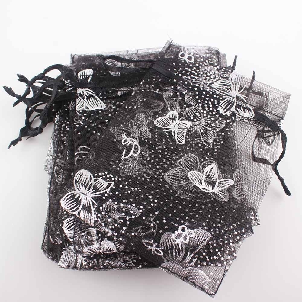 Set 10 Túi Dây Rút Đựng Trang Sức Họa Tiết Bướm