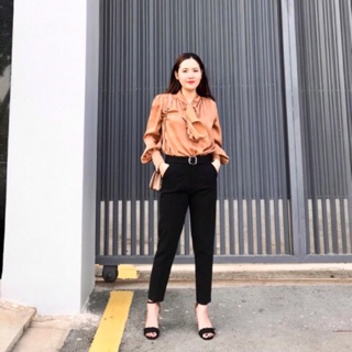 Quần Baggy công sở đai vuông cao cấp