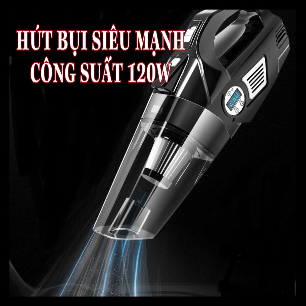 Máy hút bui 4in1 cho xe ô tô - Máy hút bụi đa năng tích hợp bơm lốp xe hơi