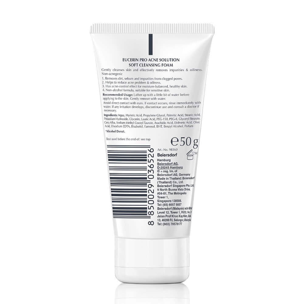 Sữa Rửa Mặt Eucerin Tạo Bọt Dịu Nhẹ Cho Da Mụn Pro Acne Solution Soft 50g