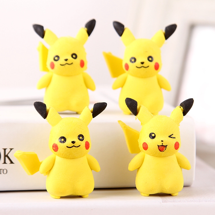 Bộ 4 Cục Tẩy Cao Su Hình Pikachu Dễ Thương