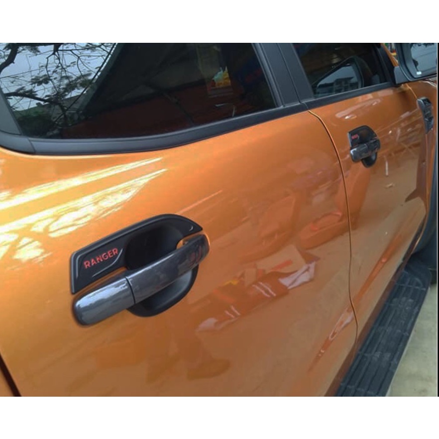 Ốp tay nắm, hõm cửa xe Ford Ranger 2014 -2021 nhựa đen cao cấp