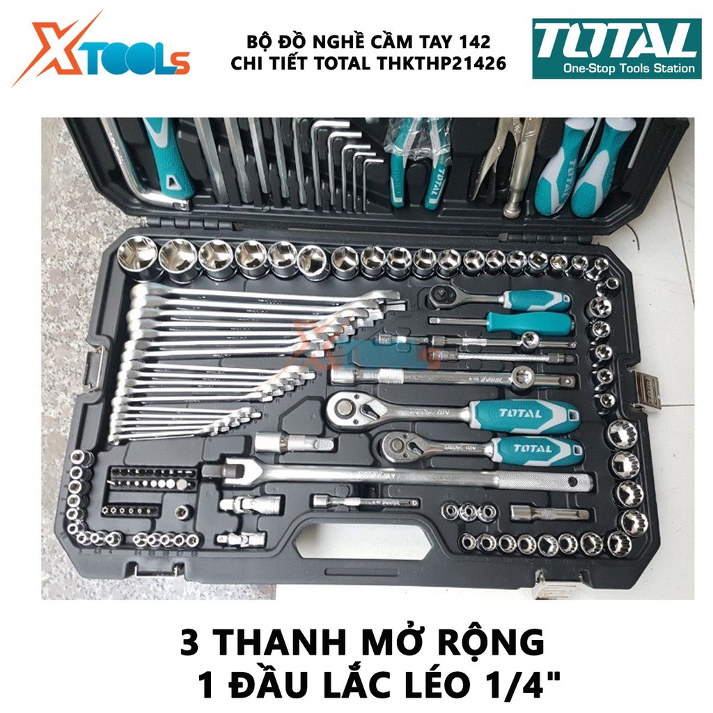 Bộ đồ nghề cầm tay 142 chi tiết TOTAL THKTHP21426 | Sửa chữa, lắp ráp và bảo dưỡng thiết bị [CHÍNH HÃNG] [XTOOLs]