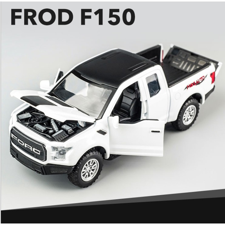 Xe mô hình Ford F150 Raptor tỷ lệ 1:32 bằng sắt có âm thanh động cơ và đèn mở cửa xe