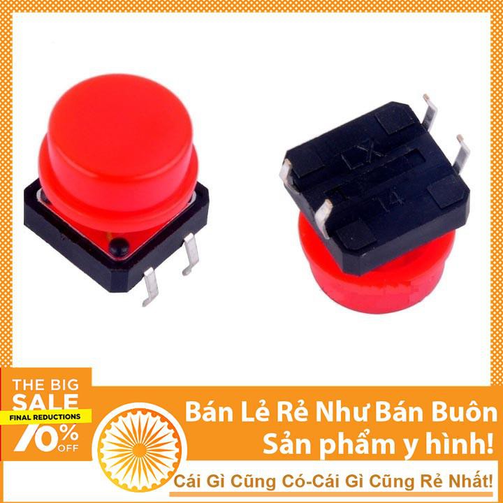 Vỏ Nút Nhấn B3F 10mm - Tròn Màu Đỏ (Chưa có nút nhấn)