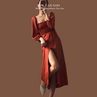 Đầm maxi linen tay phồng phong cách boho, vintage đủ màu đủ size