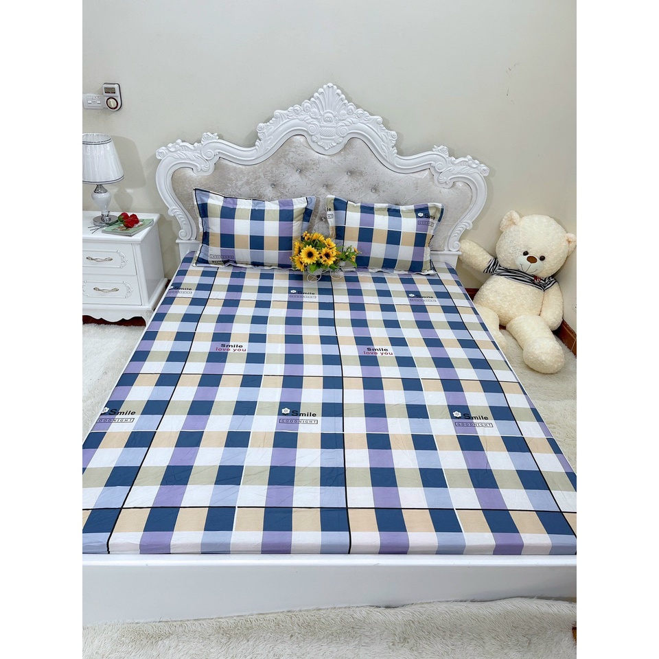 Bộ ga gối cotton 3 món , bộ ga trải giường cotton hàn 100% 3 món siêu hot ,đa dạng mẫu mã sang trọng full kích thước