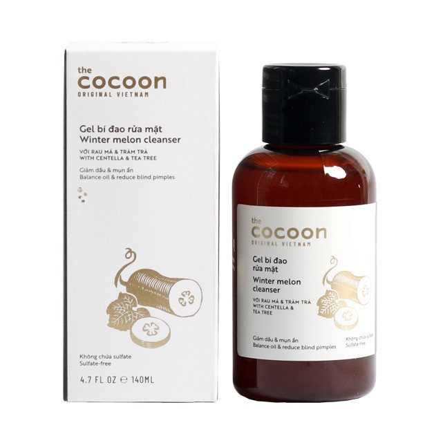 Gel bí đao rửa mặt Cocoon Dưỡng Ẩm Và Làm Sạch Da Giảm Mụn Ẩn 140ML chính hãng