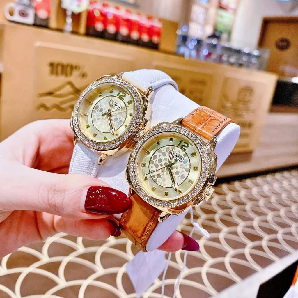 Đồng Hồ Nữ Thời Trang COACH Tặng Kèm Bộ Dây Da Cao Cấp,Size:34mm Full Box Hãng,Thiết Kế Tối Giản Nữ Tính