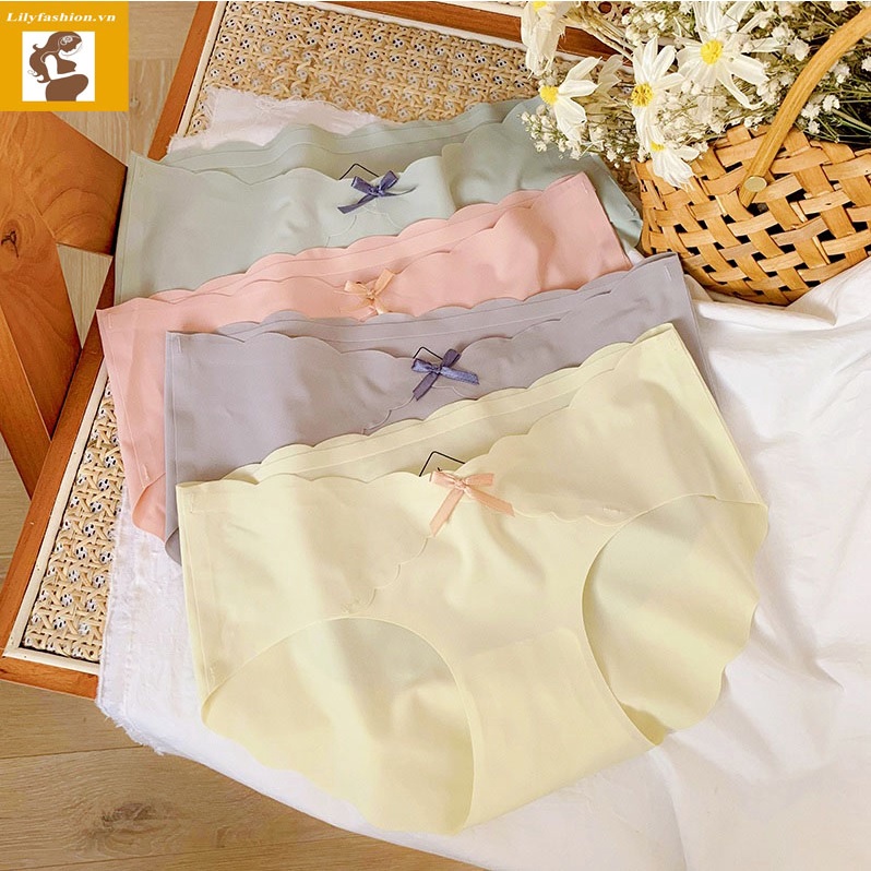 SET 4 QUẦN LÓT BẦU VÀ SAU SINH CẠP CHÉP SÓNG KHÔNG ĐƯỜNG MAY CHẤT LỤA BĂNG KHÁNG KHUẨN 85KG