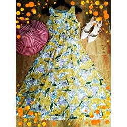 (Tặng son xịn ) khi mua Đầm maxi voan ZARA họa tiết vô cùng thời trang