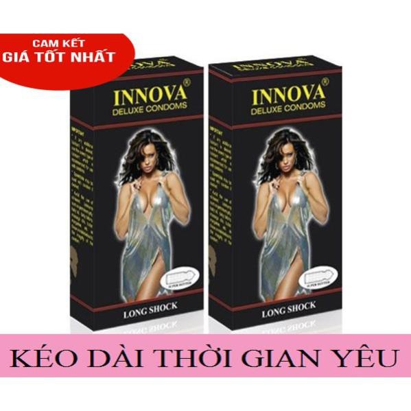 Bao cao su hộp 12 cái đen gai kéo dài thời gian Innova BCSID001