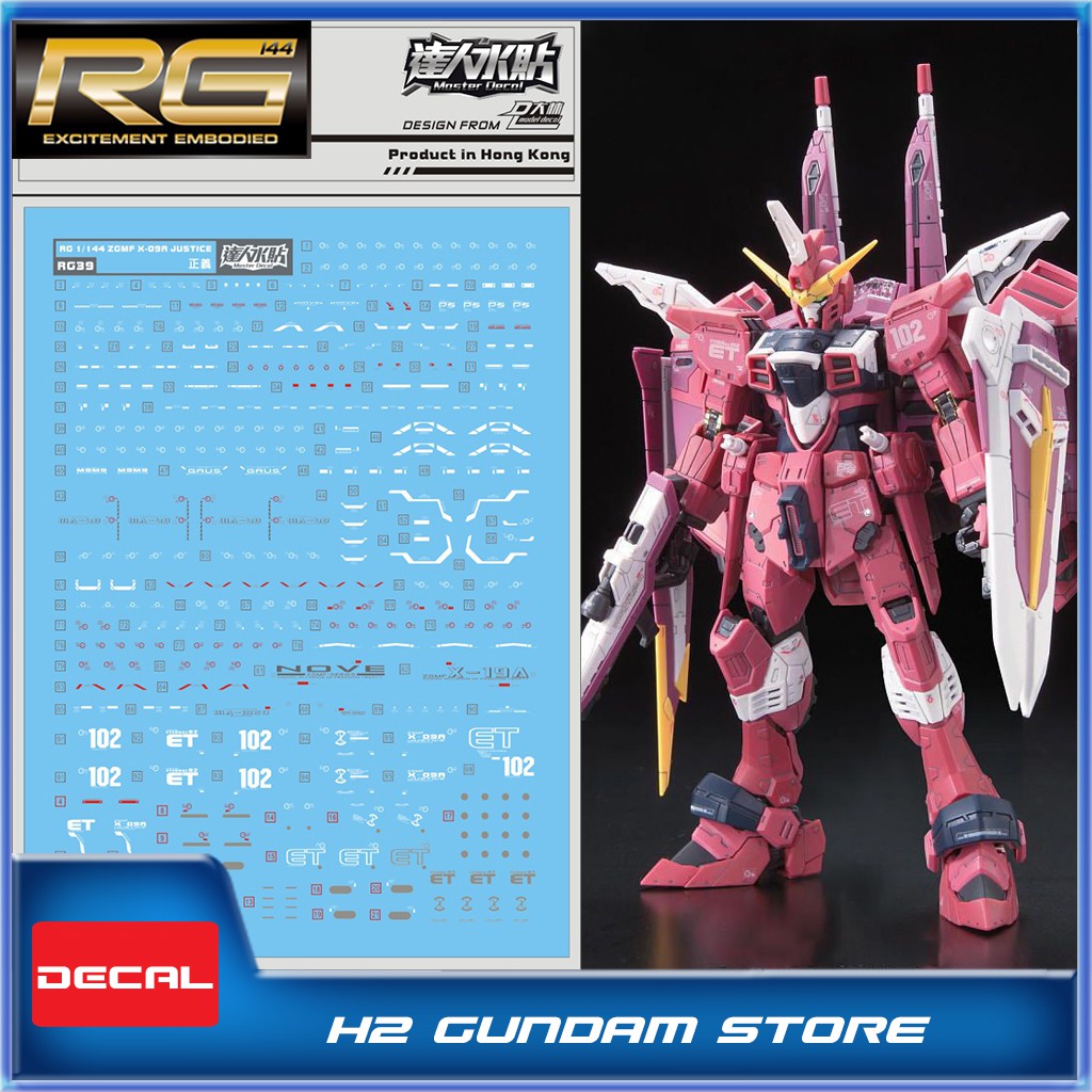 Decal nước cho mô hình RG 1/144 Justice Gundam