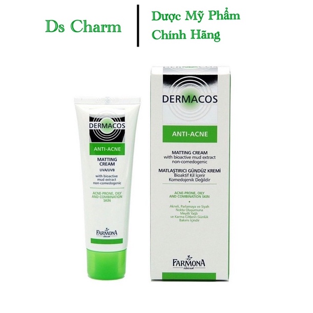 [CHÍNH HÃNG]Farmona Dermacos Matting Cream Kem dưỡng da mụn kiềm dầu giảm bóng nhờn Farmona Dermacos Matting Cream 50ml