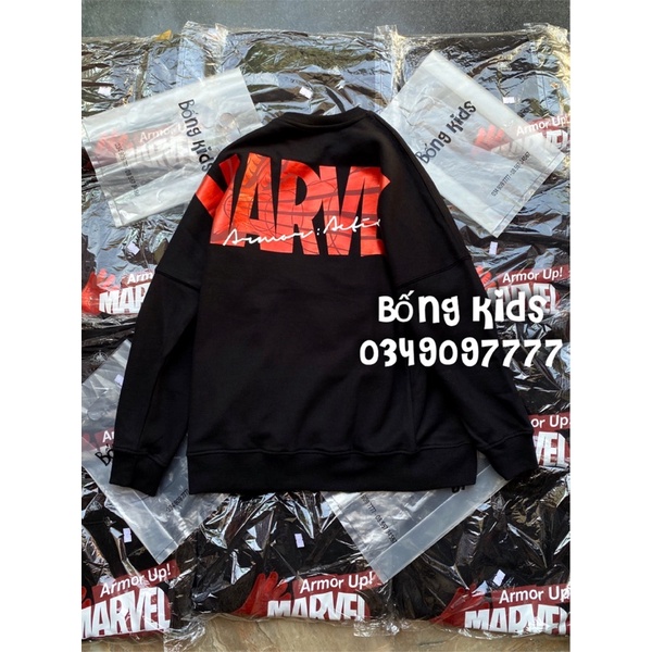 Áo Nỉ Bé Trai M@rvel Đen Dáng Oversize