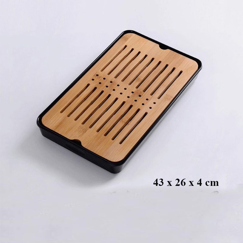 KHAY TRÀ TRE PHỦ MELAMIN CÓ ĐẾ HỨNG NƯỚC TIỆN DỤNG - PHONG CÁCH NHẬT BẢN