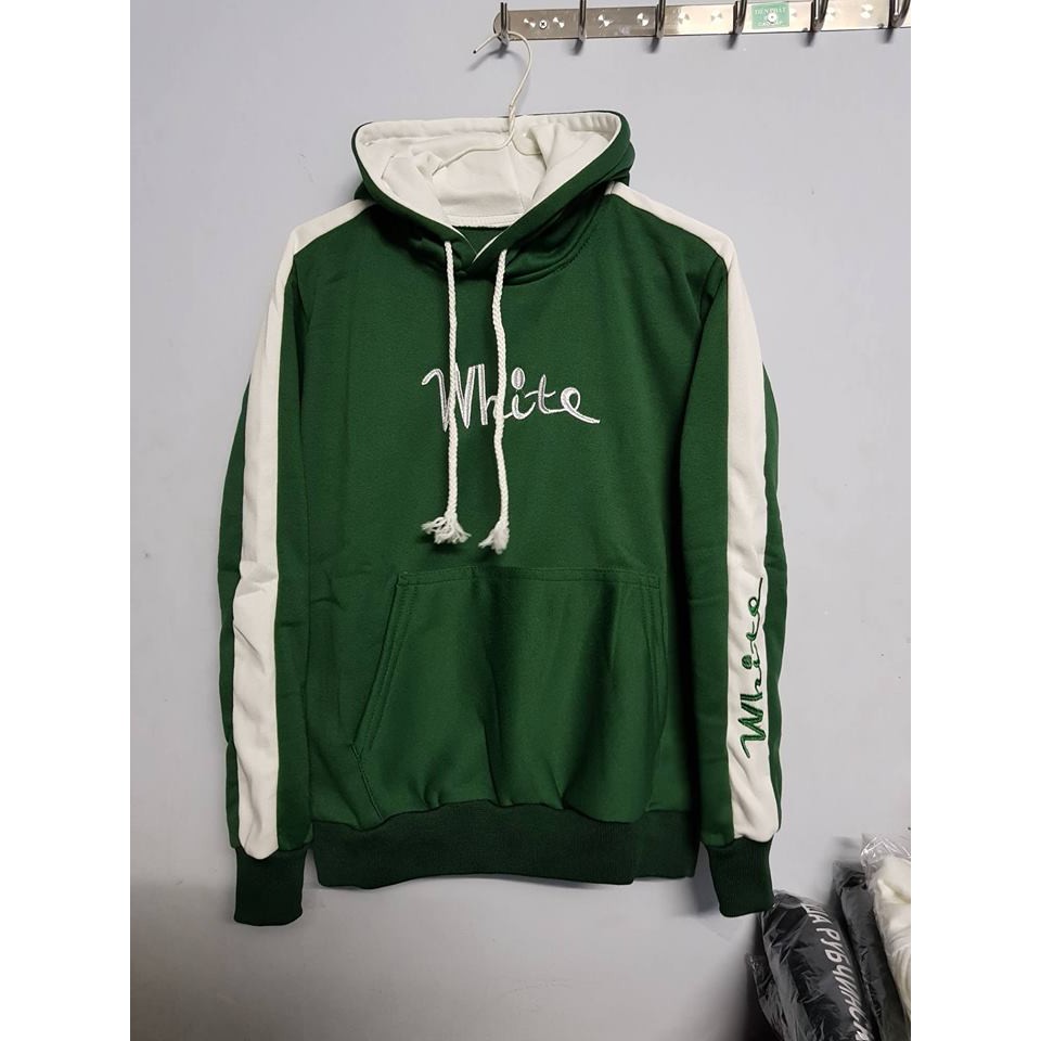 Áo hoodie nỉ viền tay White TP01