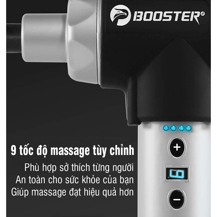 Máy Mát Xa Cầm Tay, Súng Massage Gun Cao Cấp Mỹ Booster PRO 2 - 135W, 9 Cấp Độ Mát Xa - Chính Hãng