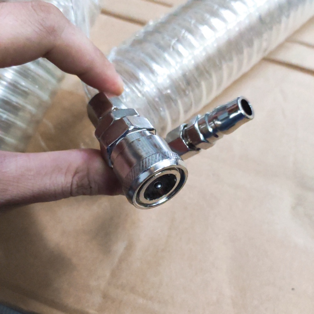 Dây hơi lò xo máy nén khí 9m, Dây PU 8mm trắng trong cao cấp