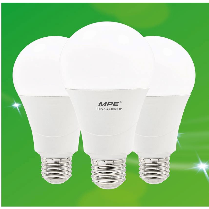 Bóng đèn led bulb MPE công suất : 3W, 5W, 7W, 9W, 12W, 15W ánh sáng trắng, ánh sáng vàng
