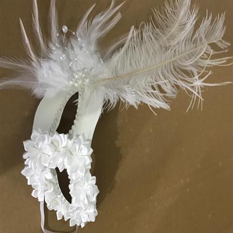 Mặt Nạ Hóa Trang Dạ Hội Hóa Trang Công Chúa Venice Bằng Ren Hoa Lông Vũ Màu Trắng Vàng Hồng Cho Nam Và Nữ