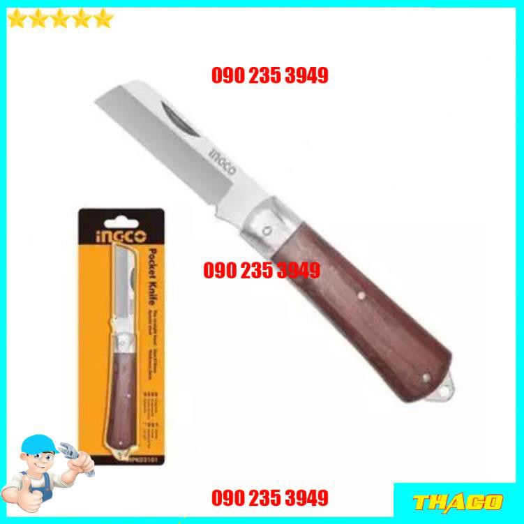 Dao tuốt tước dây điện lưỡi thẳng và cong chuyên dùng dài 210mm Total Ingco tay cầm gỗ lưỡi thép đặc biệt 1234