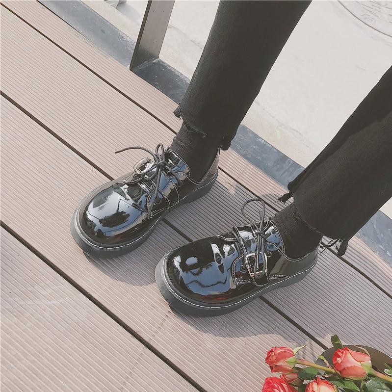 Giày ulzzang da bóng dây tròn có quai ngang Hàng quảng châu | BigBuy360 - bigbuy360.vn