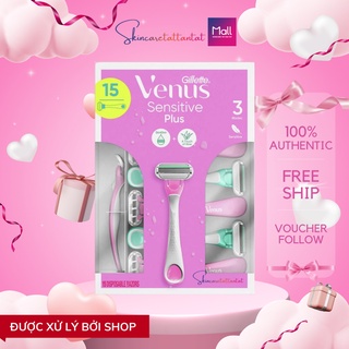 Set dao cạo nữ 3 lưỡi gillette venus sensitive cho da nhạy cảm