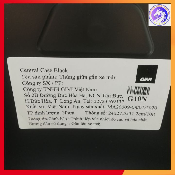 Thùng Giữa Givi G10N Kèm Pát Gắn - Chọn Phân Loại Theo Xe - Hàng Chính Hãng - Bảo Hành 2 Năm