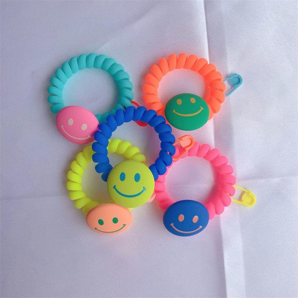 Dây Buộc Tóc Cao Su Co Giãn Hình Mặt Cười Phong Cách Hàn Quốc Cho Nữ Giá Đỡ