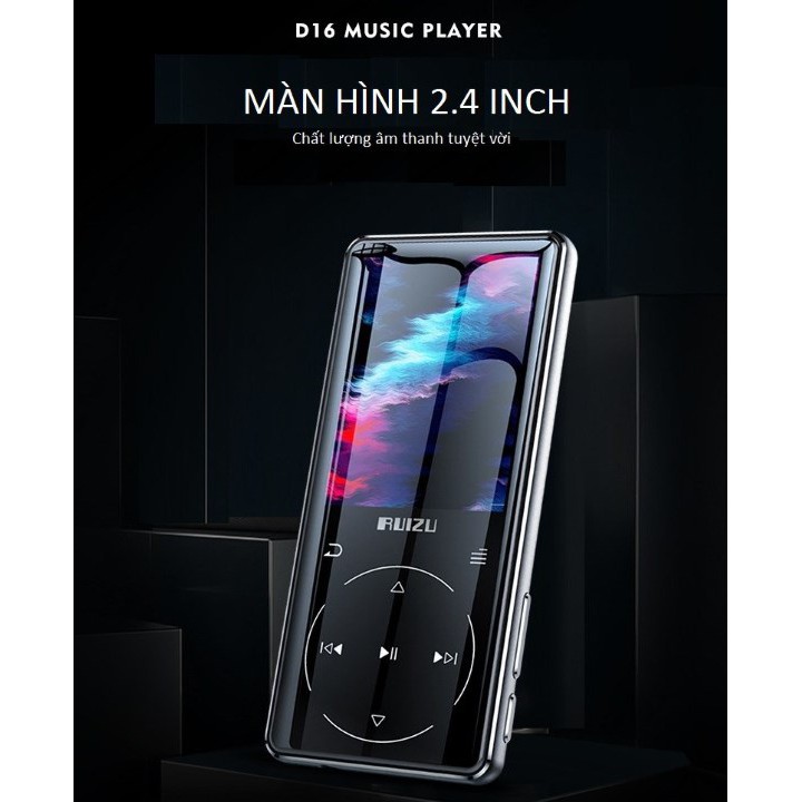 [HÀNG CHÍNH HÃNG] MÁY NGHE NHẠC MP3 KHÔNG DÂY LOSSLESS BLUETOOTH 4.1 RUIZU D16