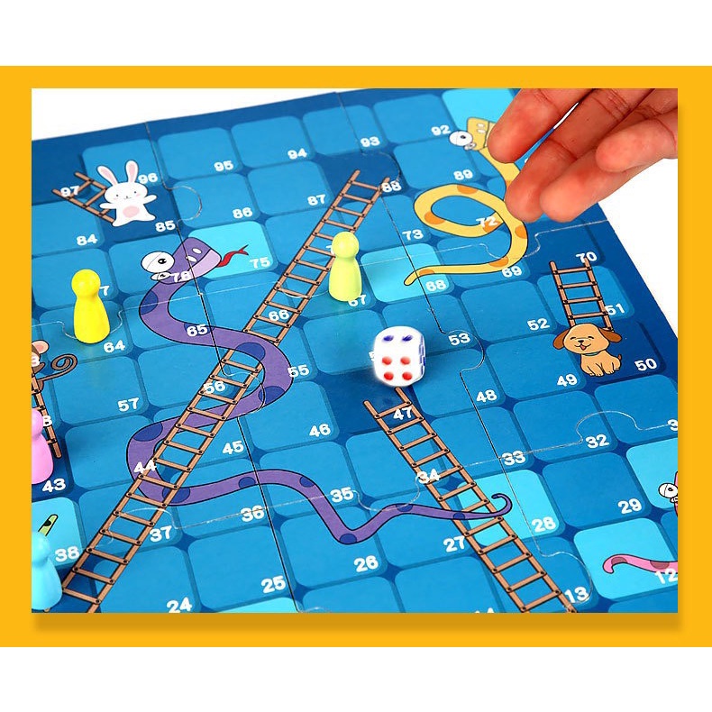 [Đồ chơi trí tuệ] Bộ đồ chơi xếp hình bàn cờ kèm xúc sắc cho bé phát triển tư duy Master Kids