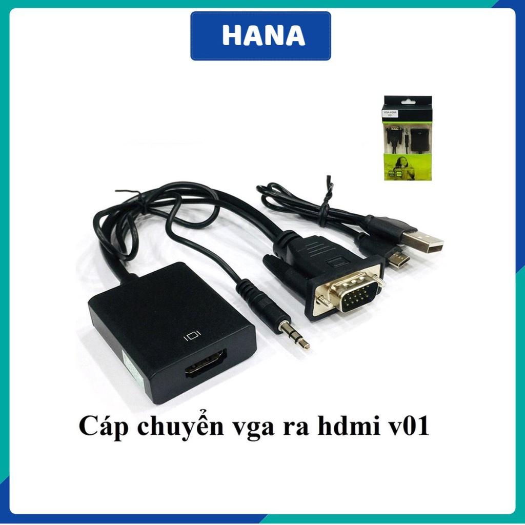 Cáp chuyển đổi,  Bộ chuyển đổi VGA sang HDMI Có âm thanh - Hàng chất lượng - VGA TO HDMI, giá rẻ