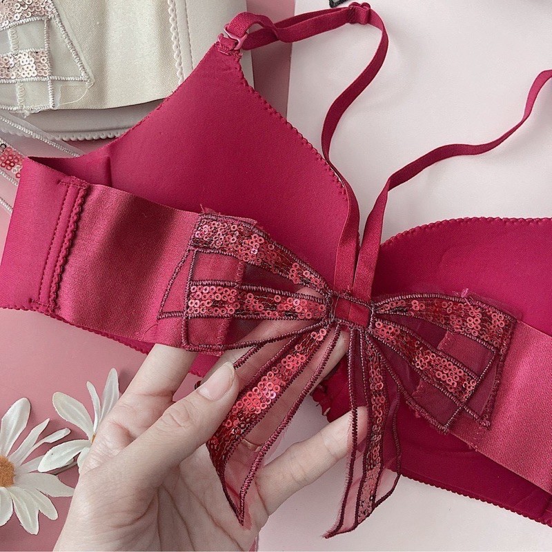 Áo Lót Đúc Su Non Không Gọng Phối Nơ Xinh Sau Lưng