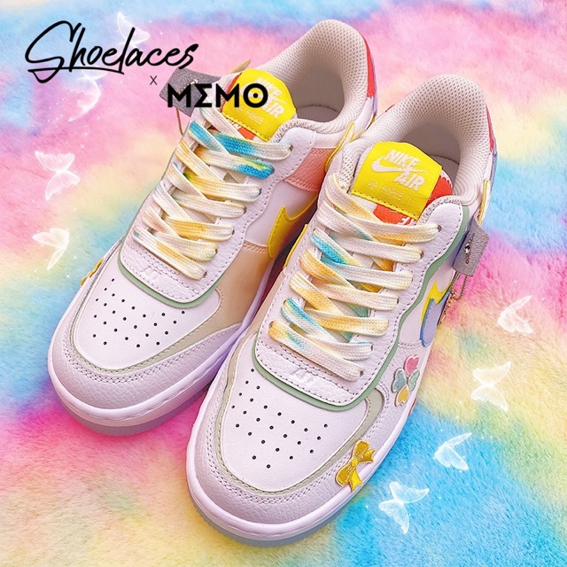 Dây Giày Nike AF1 AJ1 Low Loang Vàng Cá Tính- Dây Kèm Pet Đựng