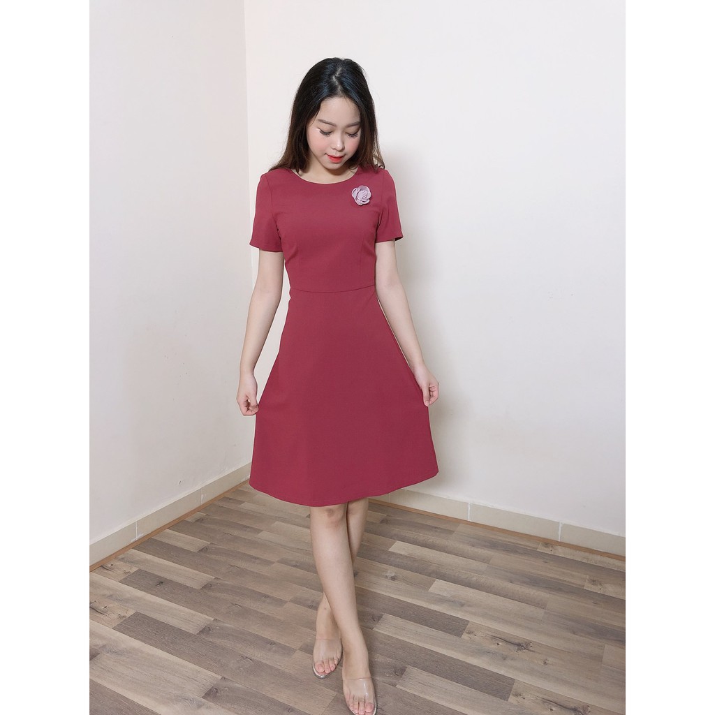 Váy xoè công sở đẹp nhẹ nhàng tôn dáng nhiều màu sweetlady ảnh thật freeship